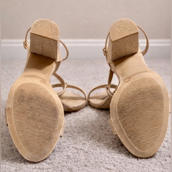 Dream Pairs Gold Glitter Hi-Chunk Block Heel Sandals - 8.5 - Picture 7 of 10